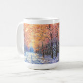 Magische Schneeszene mit Doppelbild 15 oz Tasse (Vorderseite Links)