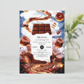 Magische Schokolade Geburtstag Einladung (Stehend Vorderseite)