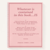 Magische Schöpfungsbox Pink Girly Manifestation Notizblock (Vorderseite)