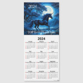 Magische schwarze Einhorn-Magnetkalender-Karte Magnetkarte (Vorderseite)
