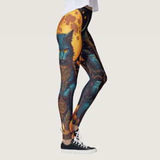 Magische Schwarze Katze Halloween Leggings