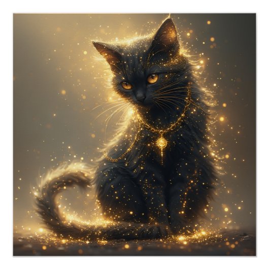 Magische schwarze Katze Poster (Vorderseite)