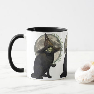 Magische schwarze Katze Tasse