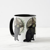 Magische schwarze Katze Tasse (Vorderseite Links)
