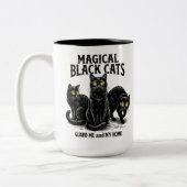 Magische schwarze Katzen Zweifarbige Tasse (Links)