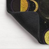 Magische schwarze und goldene Mondphasen Mousepad (Ecke)