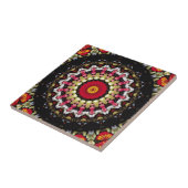 Magische schwarze und rote Mandala Fliese (Seite)