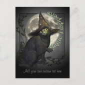 Magische Schwarzkatzenpostkarte Postkarte (Vorderseite)