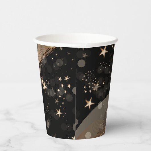 Magische Shiny Gold Stars Stars Stars und Bokeh Li Pappbecher (Rechts)