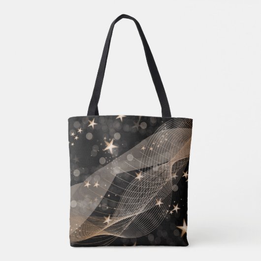 Magische Shiny Gold Stars Stars Stars und Bokeh Li Tasche (Rückseite)