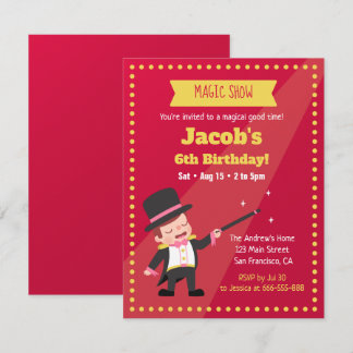 Magische Show-Magier-Jungen-Geburtstags-Party Einladung