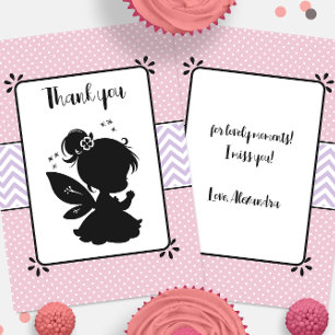Magische Silhouette: Pink Polka Dot Delight Dankeskarte