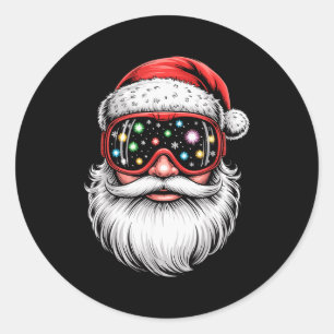 Magische Snowboarden Skibrille Santa Weihnachten Runder Aufkleber