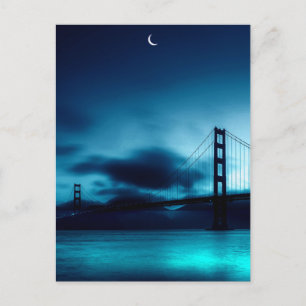 Magische Sommernacht mit Crescent und Bridge Postkarte