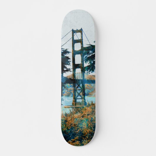 Magische Sonnenuntergang-Brücke Blue_orange Skateboard (Vorne)