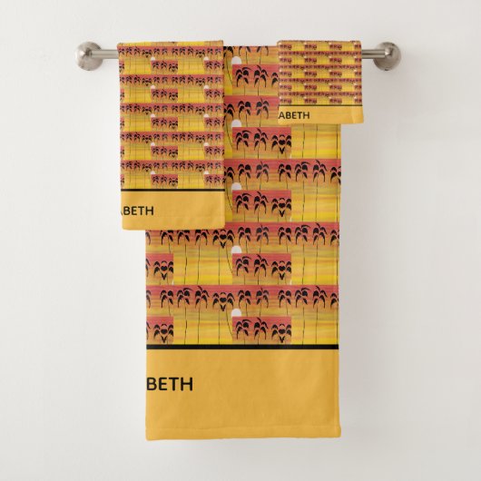 Magische Sonnenuntergänge und Kokospalmen Badhandtuch Set (Insitu)