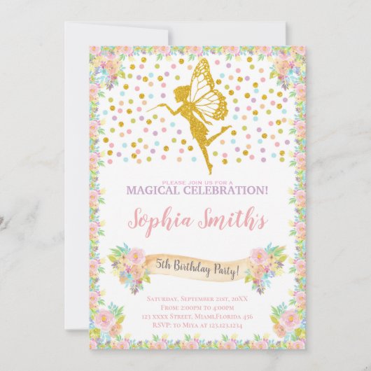 Magische Sparkle-Party-Karte für Mädchen Einladung (Vorderseite)