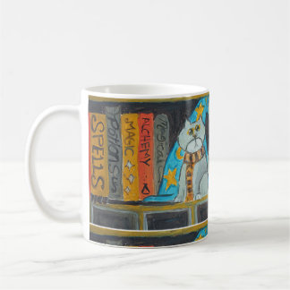 Magische Spaß-Zauberer Folk Art Cat Malerei Kaffeetasse