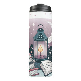 Magische Spätnachts Leseleitung Laterne Buchstapfe Thermosbecher