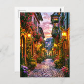 Magische Stadt bei Sonnenuntergang Postkarte (Vorne/Hinten)