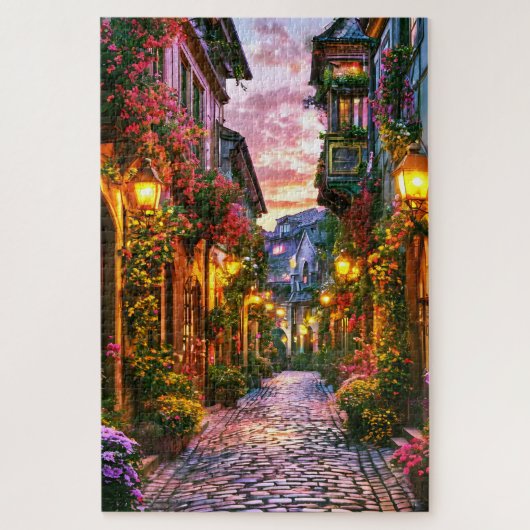 Magische Stadt bei Sonnenuntergang Puzzle (Vertikal)