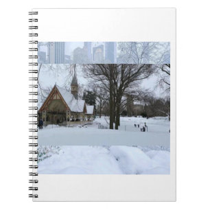Magische städtische Schneeszene – Winter in der St Notizblock