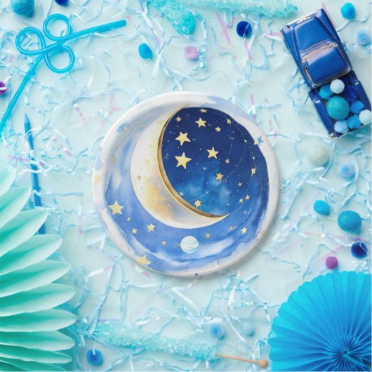 Magische Starry Night Boy Baby Dusche Pappteller (Party)