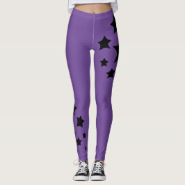 Magische Sterne Lila Hintergrund Mystische Nacht Leggings