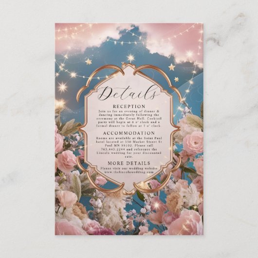 Magische Sterne und Glitzern - Moderne Hochzeit Begleitkarte (Vorderseite)