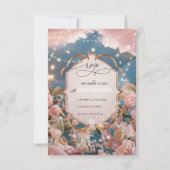 Magische Sterne und Glitzern - Moderne Hochzeit RSVP Karte (Vorderseite)