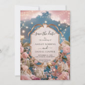 Magische Sterne und Glitzern Moderne Save the Date Einladung (Vorderseite)