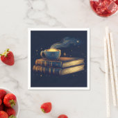 Magische Sterne und Kaffee mit Büchern Serviette (Beispiel)