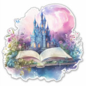 Magische Storybook Art Watercolor Fantasy Book Aufkleber (Vorderseite)