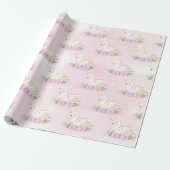 Magische Swan-Prinzessin| Rosa und violette Blumen Geschenkpapier (Ungerollt)