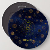 Magische Symbole des Schutzes Mandala Pagan Hexe Button (Vorne & Hinten)