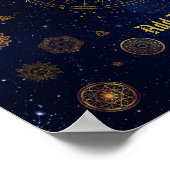 Magische Symbole des Schutzes Mandala Pagan Hexe Poster (Ecke)