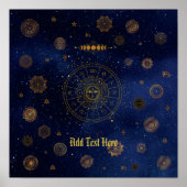 Magische Symbole des Schutzes Mandala Pagan Hexe Poster (Vorne)