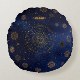 Magische Symbole des Schutzes Mandala Pagan Hexe Rundes Kissen