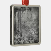 Magische Szene Silbernes Ornament (Rechts)