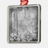 Magische Szene Silbernes Ornament (Links)