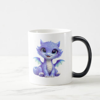 Magische Tasse mit einem süßen blauen Drachenbaby