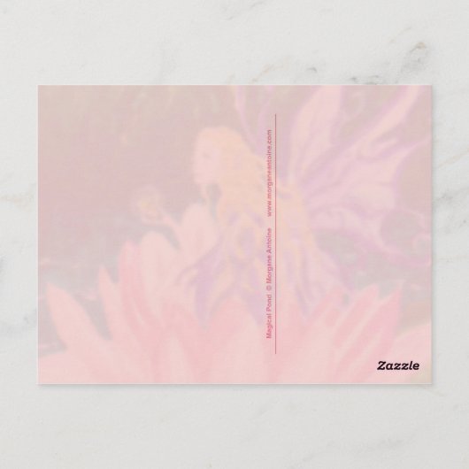 Magische Teich Einhorn & Faimfantasy Postkarte (Rückseite)