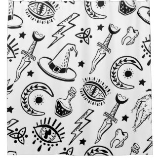 Magische Tinte Zeichnend nahtloses Muster Duschvorhang