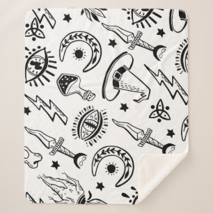 Magische Tinte Zeichnend nahtloses Muster Sherpadecke