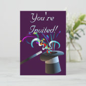 Magische Top-Hut-Einladung Einladung (Stehend Vorderseite)