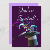 Magische Top-Hut-Einladung Einladung (Vorne/Hinten)