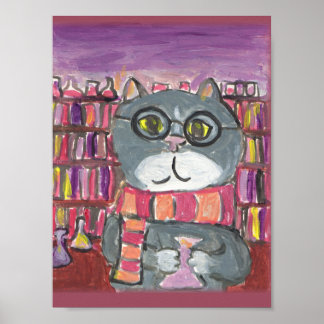 Magische Tränke Akademischer Assistent Katzenkunst Poster