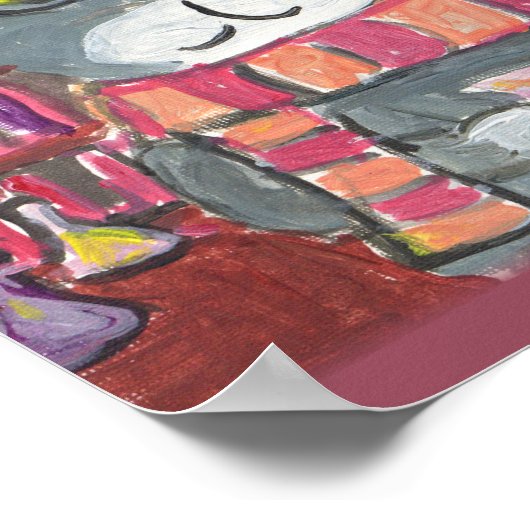 Magische Tränke Akademischer Assistent Katzenkunst Poster (Ecke)