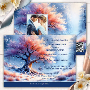 Magische Tree Winterhochzeit Einladung