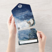 Magische Türkis und Blaue keltische Drachenfantasi All In One Einladung (Abreißen)